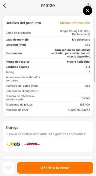 Muelles Suspensión Eibach R10129 BMW E46