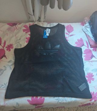 Camiseta Adidas tirantes negra Malla Jeremy Scott