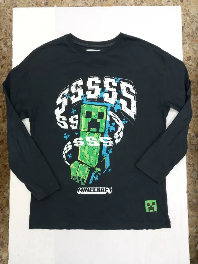 Camiseta Minecraft Manga Larga 10 Años