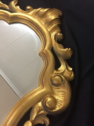 Espejo Cornucopia Antiguo Madera Tallada Dorado