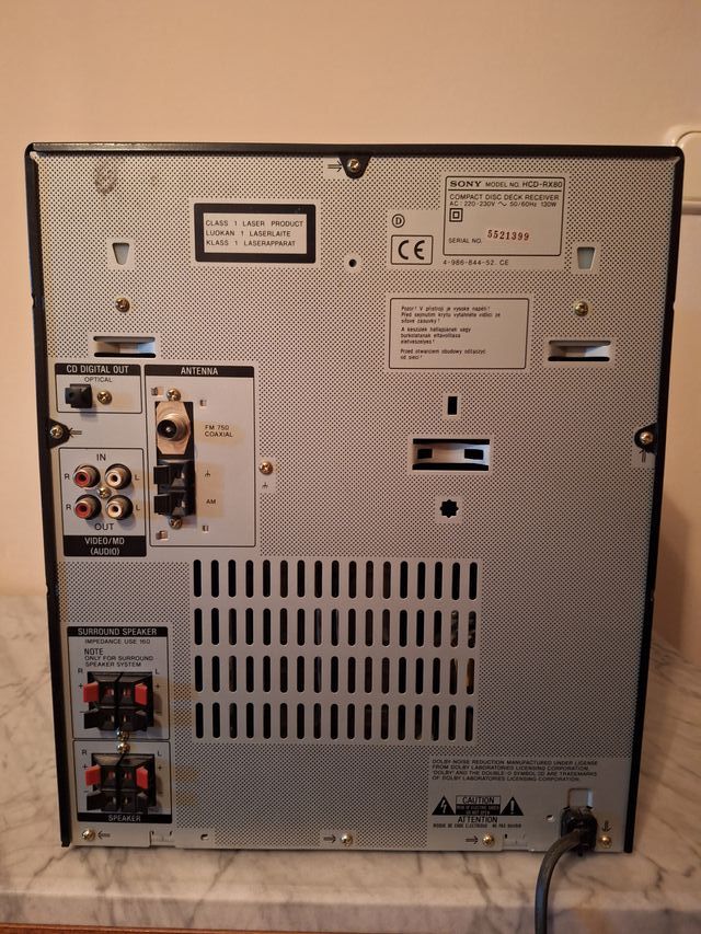 Sistema surround Sony HCD-RX80