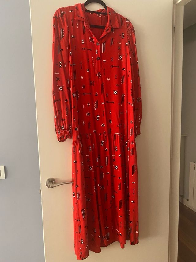 Vestido largo Aire retro estampado 
talla xs-S