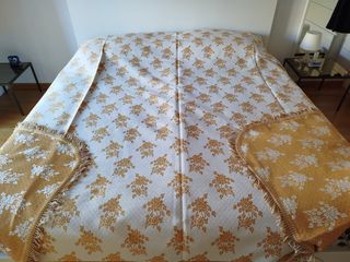 Copriletto matrimoniale artigianale double face