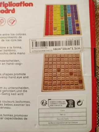 Tablero de Multiplicar Madera Educativo