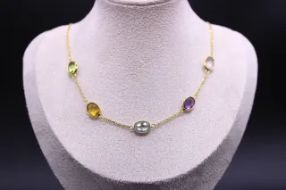 Collar Plata 925 Ley con Piedras semipreciosas.