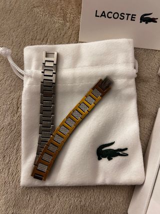 Pulsera Lacoste Plateada y Dorada
