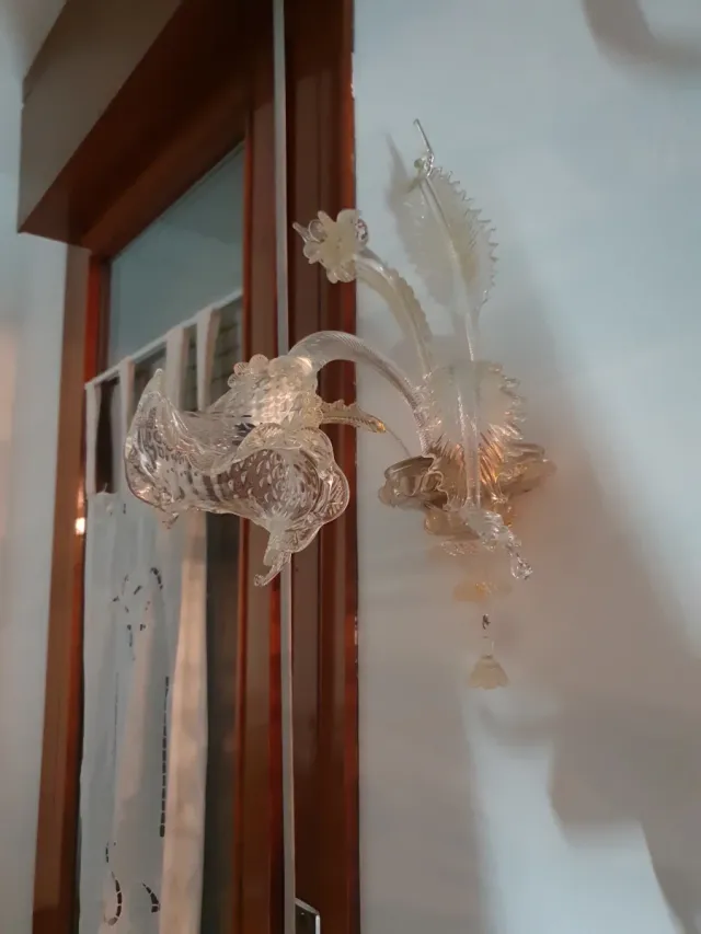 Applique Murano 1 luce vetro trasparente