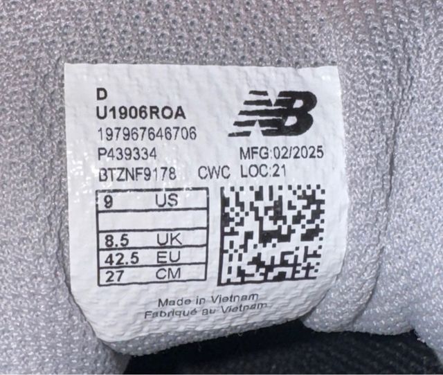 New Balance 1906R Talla 42.5 Nuevas