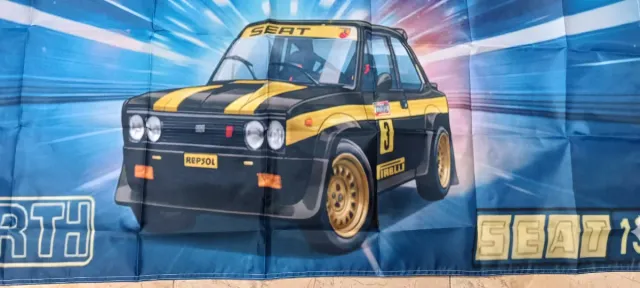 Bandera SEAT 131 Abarth Rally negro