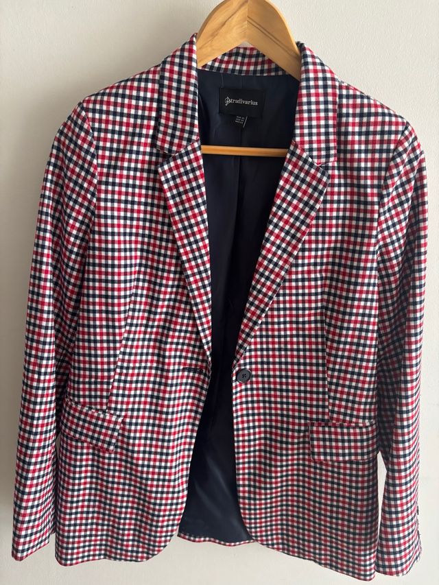 Chaqueta blazer cuadros Stradivarius