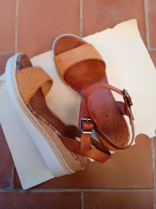 Sandalias Porronet Piel Marrón Talla 37