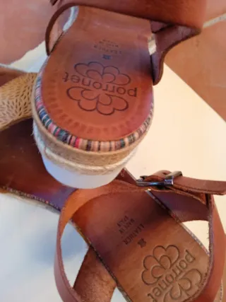 Sandalias Porronet Piel Marrón Talla 37
