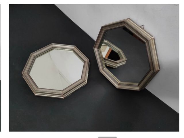 Pareja Espejos Octogonales Vintage