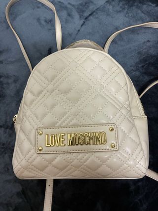 Mochila Love Moschino Beige y Dorada