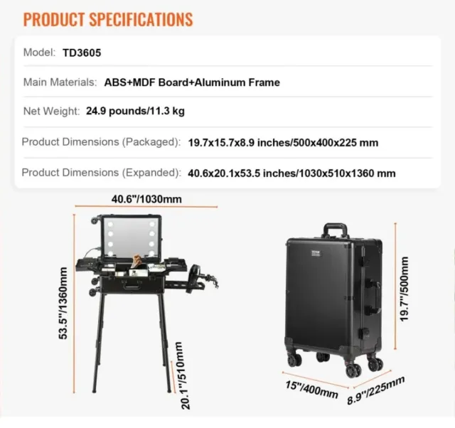 Tocador maquillaje profesional con luces