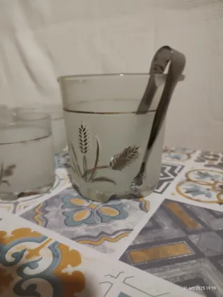 Juego vasos y cubitera whisky vintage