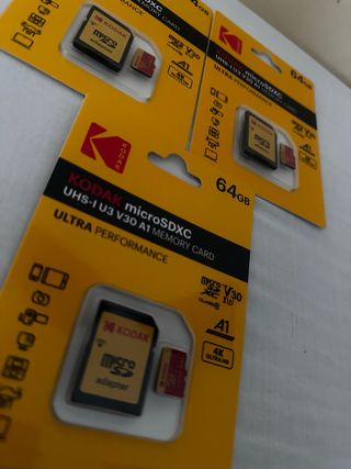 Oferta!x3 Tarjeta Micro Kodak 64GB UHS-I U3 V30 A1