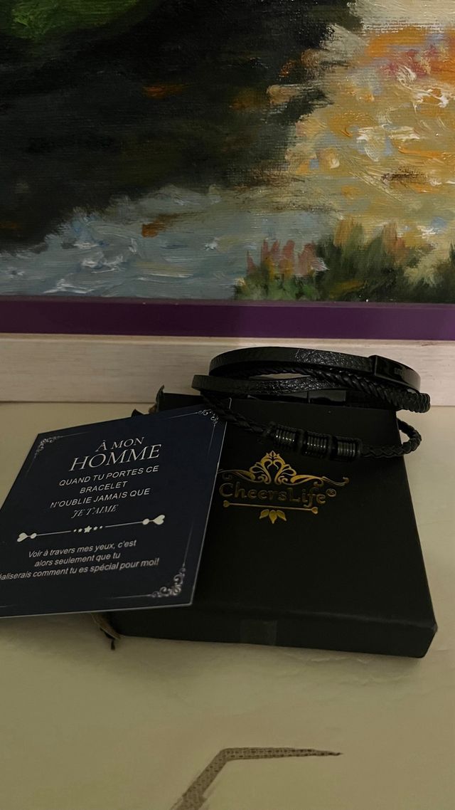 Pulsera Cuero Hombre T'aime Pour toujours