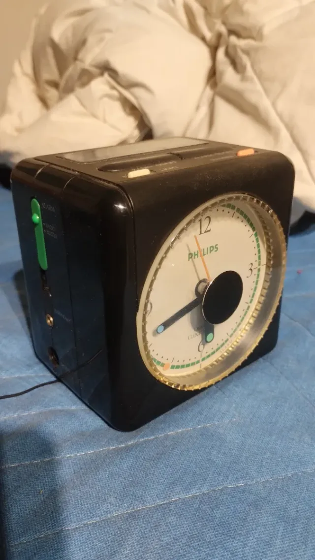 Radio Sveglia Vintage Philips Nera