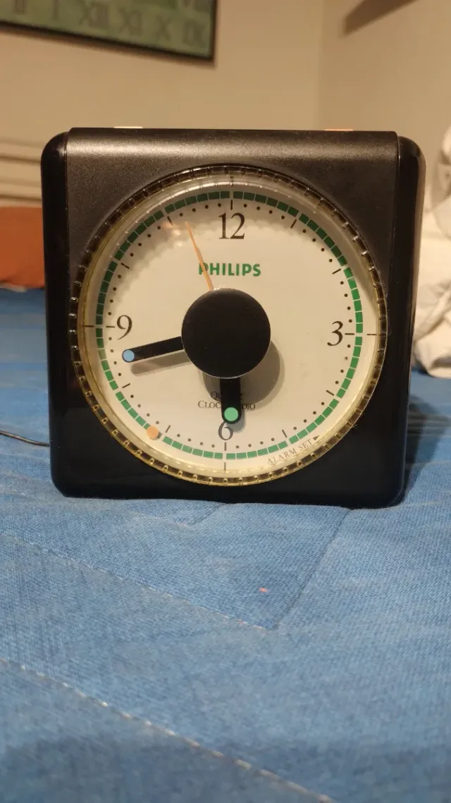 Radio Sveglia Vintage Philips Nera