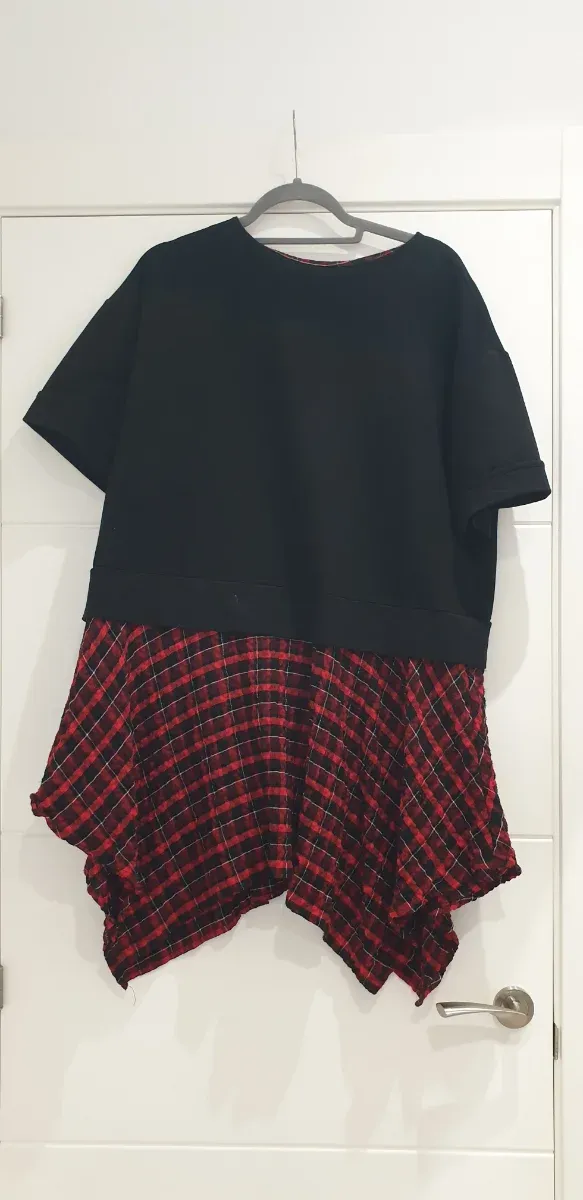 Vestido Zara combinado negro y rojo