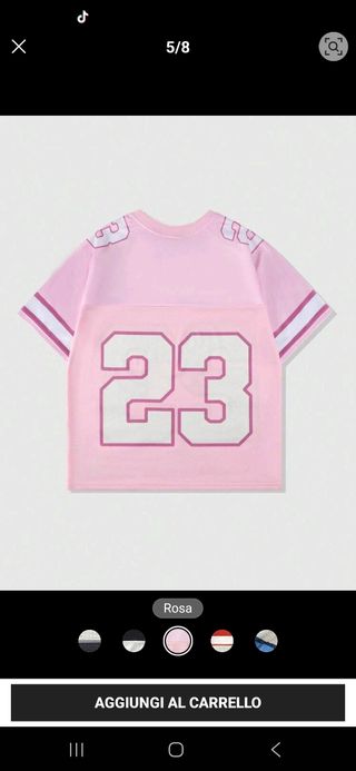 Maglietta unisex rosa con numero 23 Mai messa