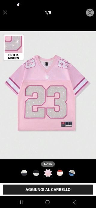 Maglietta unisex rosa con numero 23 Mai messa