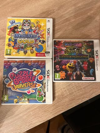 Pack 3 Juegos Nintendo 3DS: Wario, Pac-Man, Puzzle
