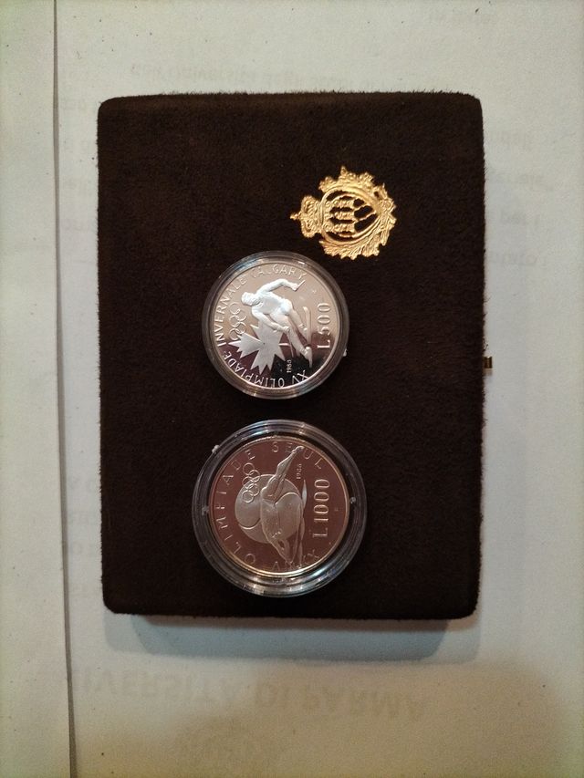 Dittico monete argento San Marino 1988