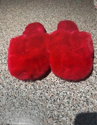 Pantofole donna rosse