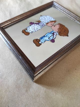 Specchio vintage bambini baci