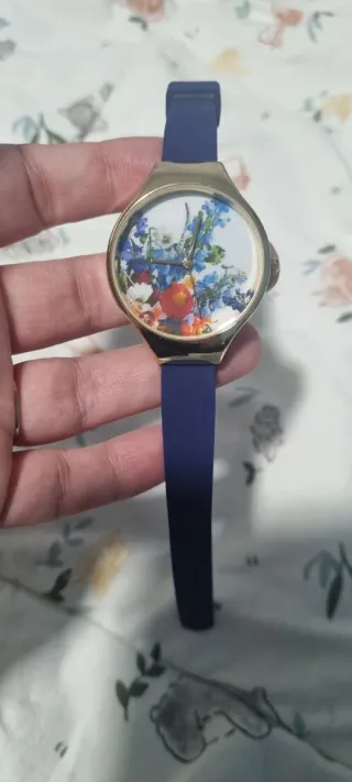 Reloj Meli Melo Floral Dorado Azul