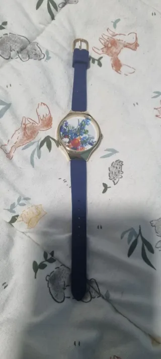 Reloj Meli Melo Floral Dorado Azul