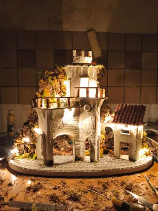 Presepe artigianale in sughero