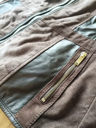 Chaqueta de mujer de ante y piel talla L