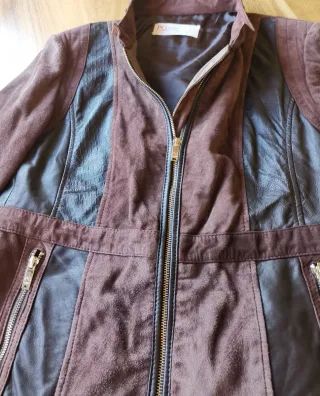 Chaqueta de mujer de ante y piel talla L