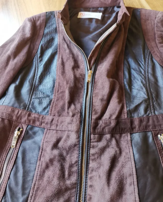 Chaqueta de mujer de ante y piel talla L