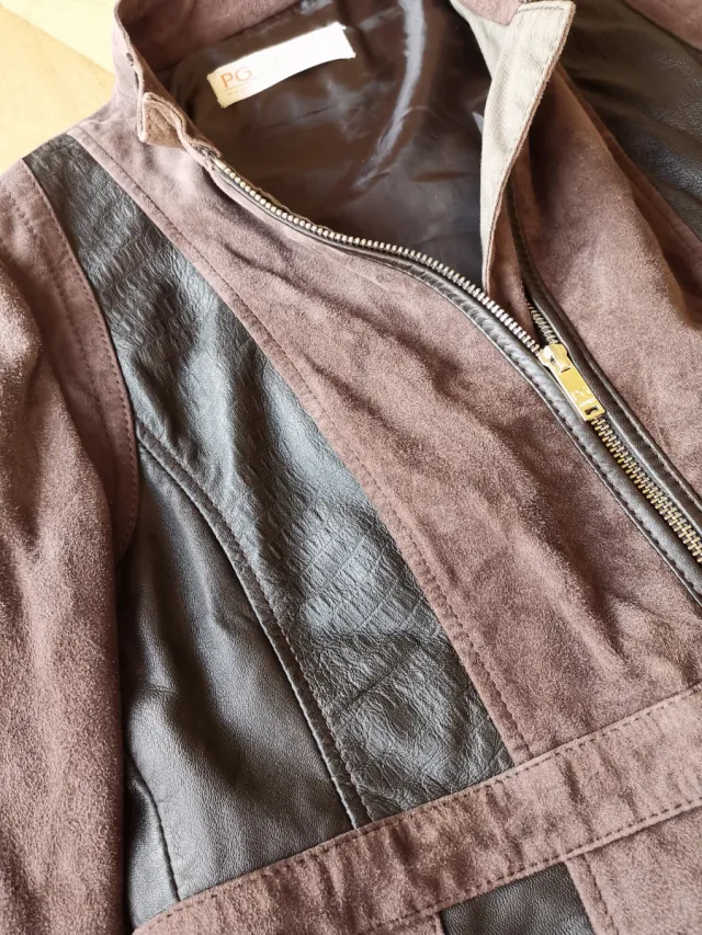 Chaqueta de mujer de ante y piel talla L