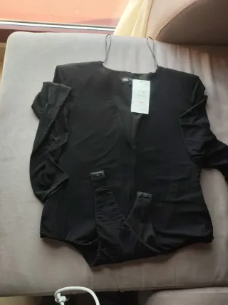 Body fiesta Zara negro gasa mangas talla única
