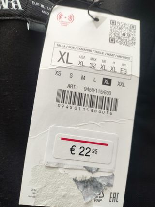 Body fiesta Zara negro gasa mangas talla única