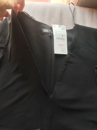 Body fiesta Zara negro gasa mangas talla única