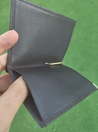 Tarjetero Billetera Loewe Piel Marrón y Dorado