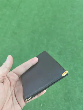 Tarjetero Billetera Loewe Piel Marrón y Dorado