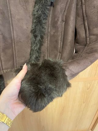 Chaqueta Biker Zara Suede Marrón Talla s