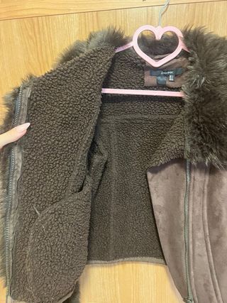 Chaqueta Biker Zara Suede Marrón Talla s