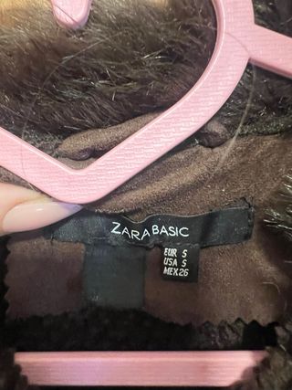 Chaqueta Biker Zara Suede Marrón Talla s