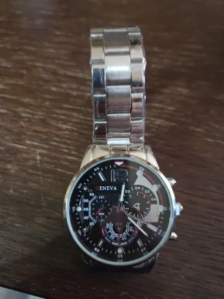 Orologio Geneva Argento e Nero