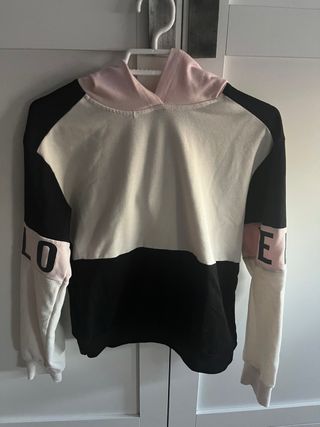 Sudadera con capucha color block