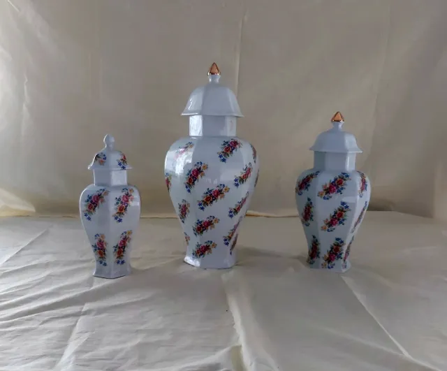 Set di 3 vasi da fiori in porcellana
