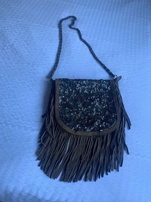 Bolso Massimo Dutti flecos y lentejuelas